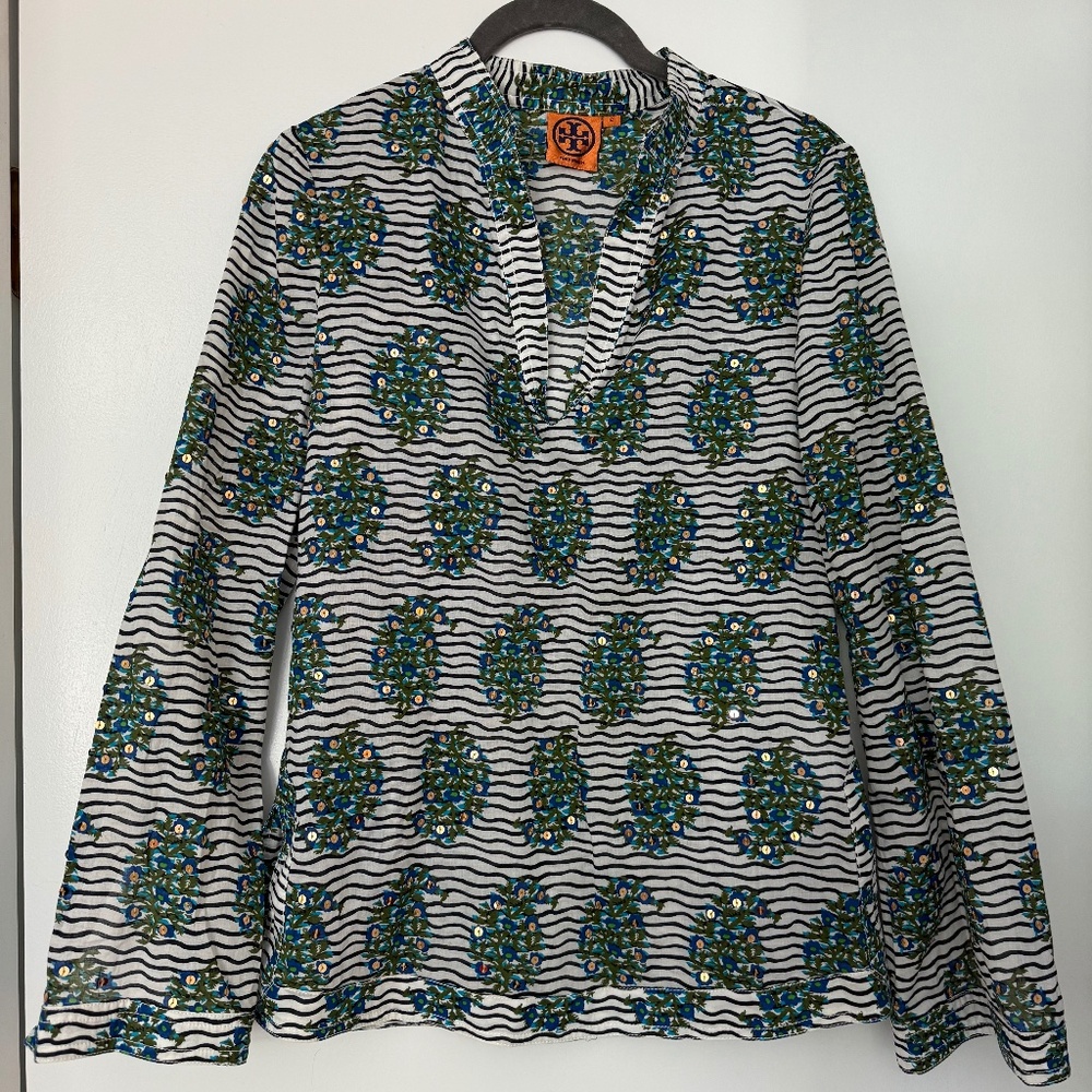 Tori Burch Size 2 Tunic With Sequence Detail - image 1